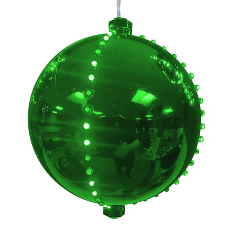 Celebrations Celebrations Platinum LED Green Lighted Ornament 6 in. Hanging Decor ORN6-GRGR